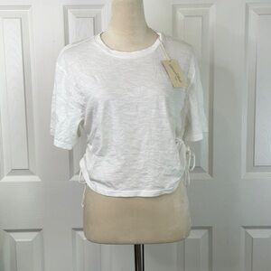 Universal Thread White Short Sleeve Crew Neck Crop Top Size XL